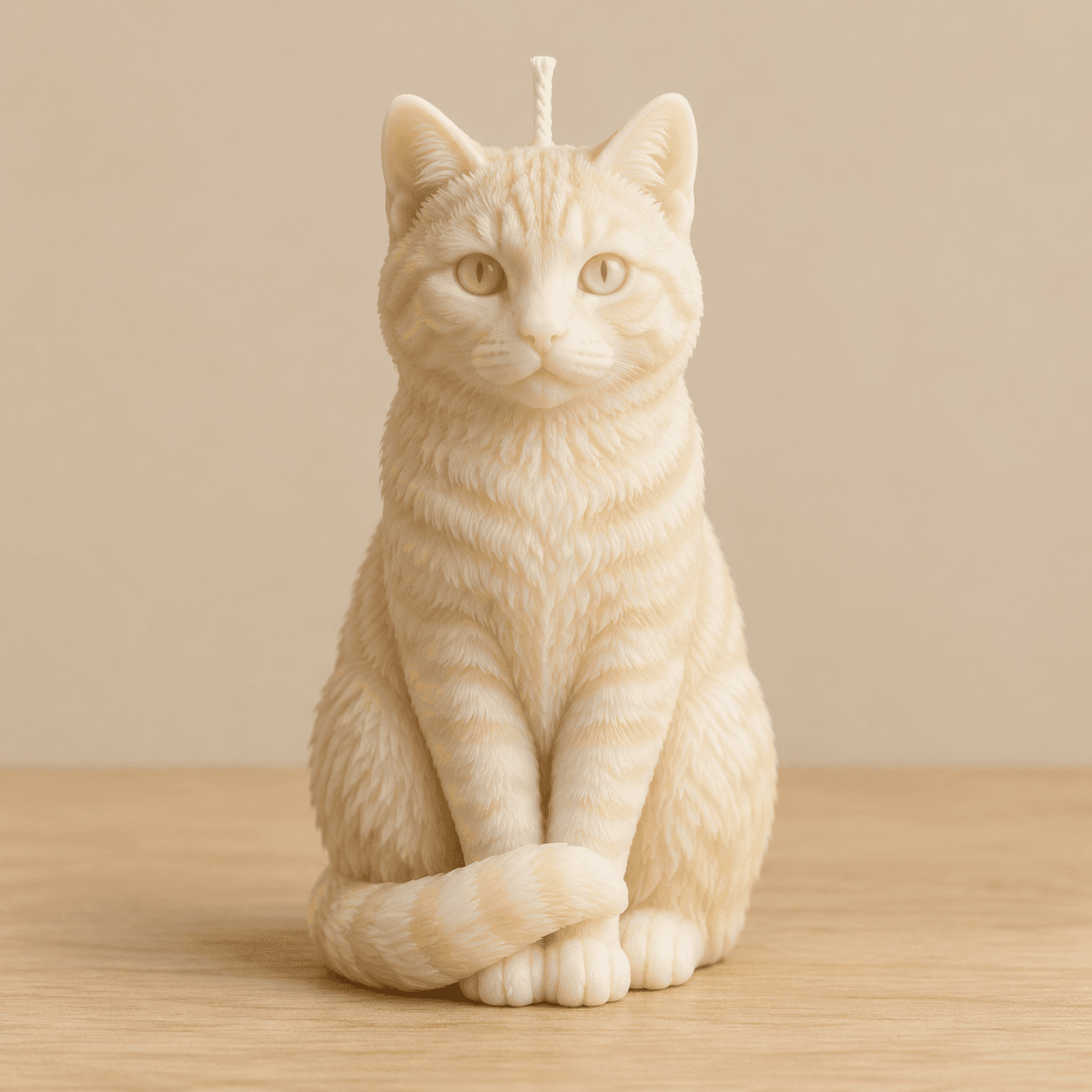 Sitting Tabby Cat candle by Dreaming Day