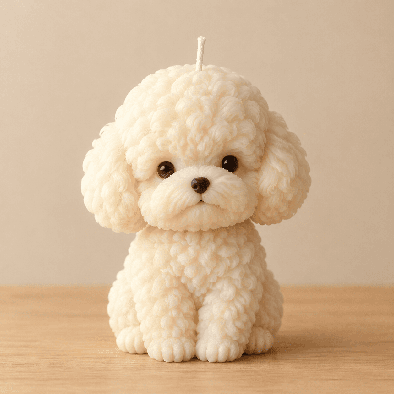 Sitting Poodle Puppy candle by Dreaming Day